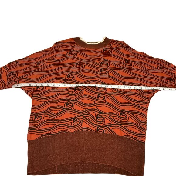 Scotch & Soda Crewneck Orange Black Knit Sweater Women's Size S - Picture 10 of 11